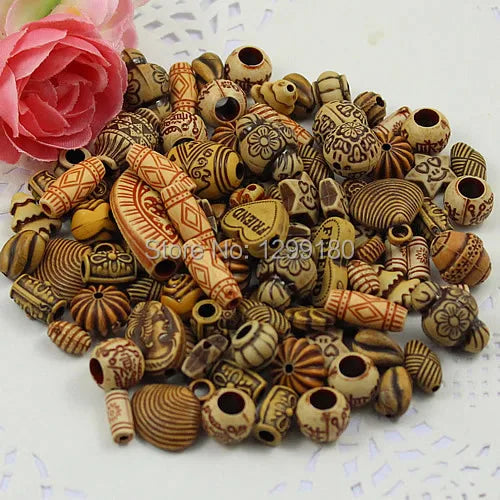 Mixed style Imitation Wood Acrylic Beads Necklace
