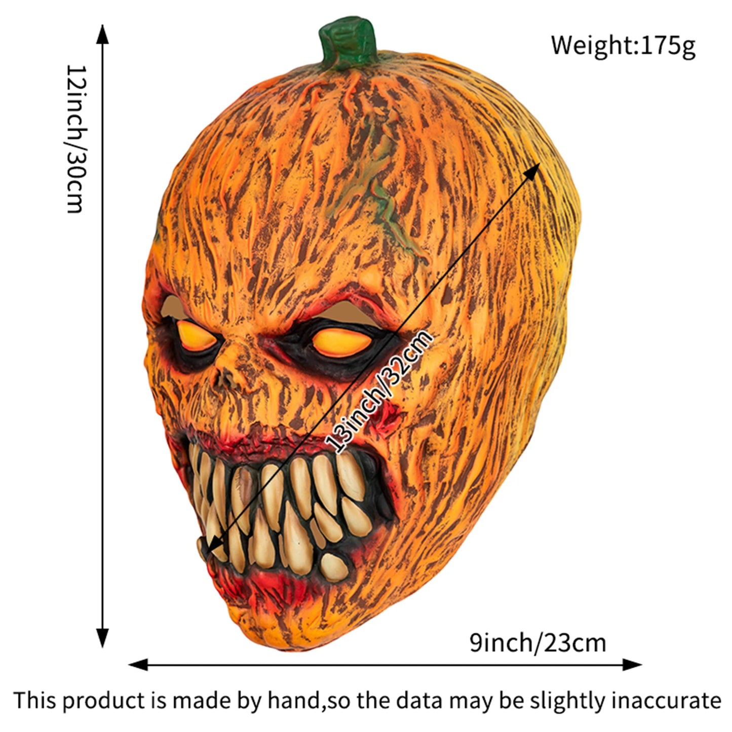 Pumpkin Monster Mask, Funny Trick, Natural Latex Material