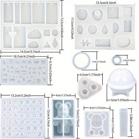 384pcs Silicone-Resin Casting Mold Jewelry Making Kit