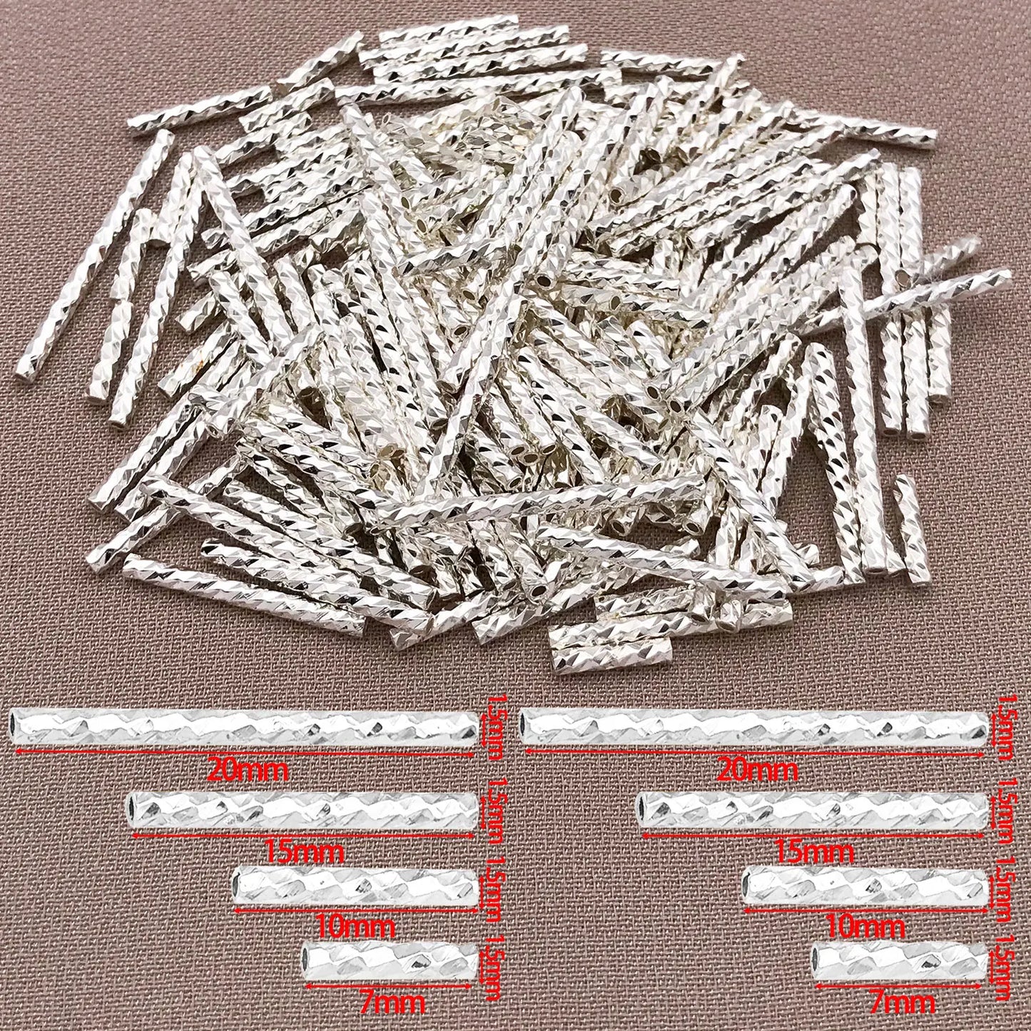 20pcs 18K Copper Plated Golden Silvery Tube