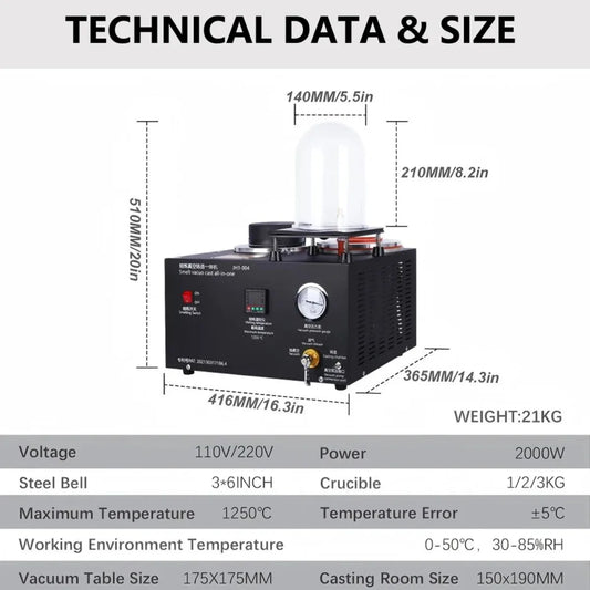 2KG Digital Display Metal Casting Furnace 1150°C High Temp