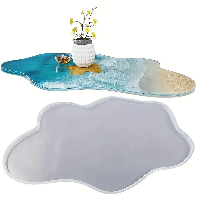 23-inch large irregular cloud river table silicone mold