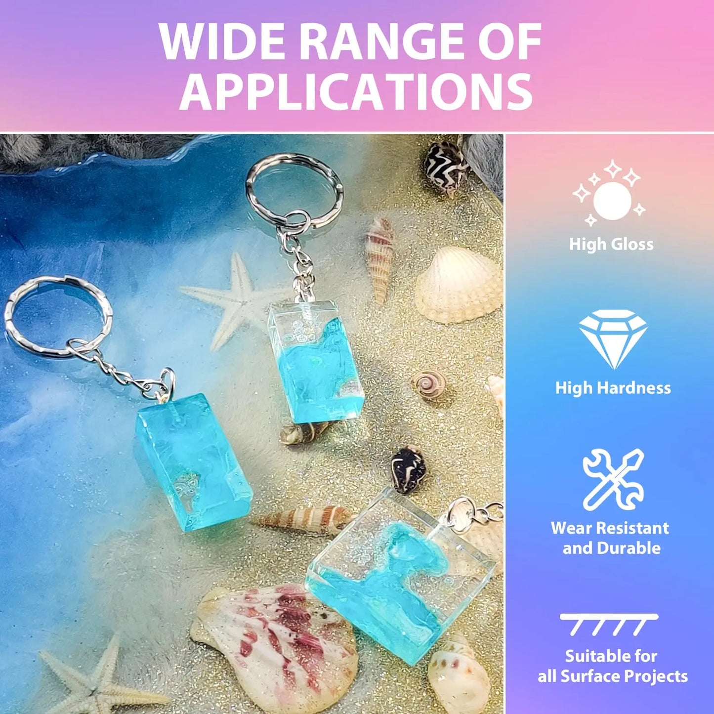 500ML Crystal Transparent Epoxy Resin Set, High Gloss, Bubble Free, Fast Curing, Low Odor, Suitable For River Tabletops, Jewelr