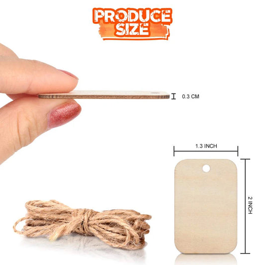 50pcs/lot Unfinished Wood Pieces Rectangle-Shaped