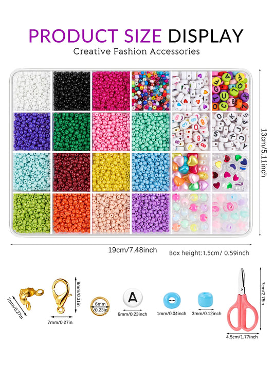 24-color 3mm Glass Seed Bead Bracelet Jewelry