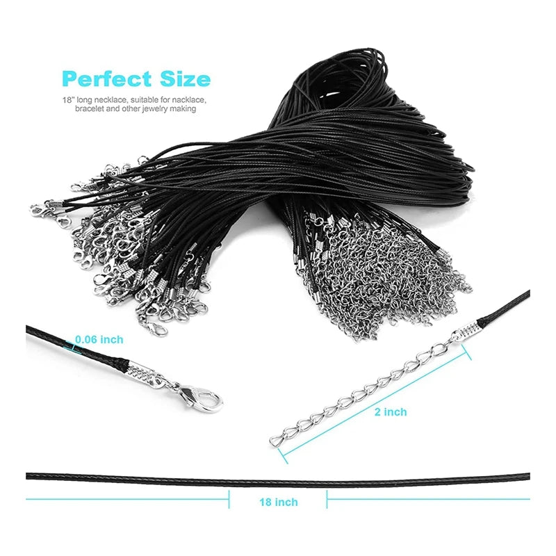 A21I-100Pcs Necklace Cord With Clasps,Necklace Cords For Pendants,18Inch Bulk Necklace Chains For Jewelry Making Supplies