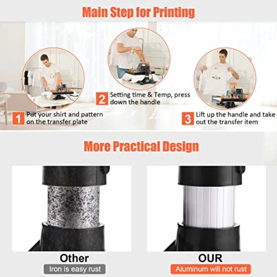 Heat Press Machine Upgraded 8-in-1Machine 12" X 15"