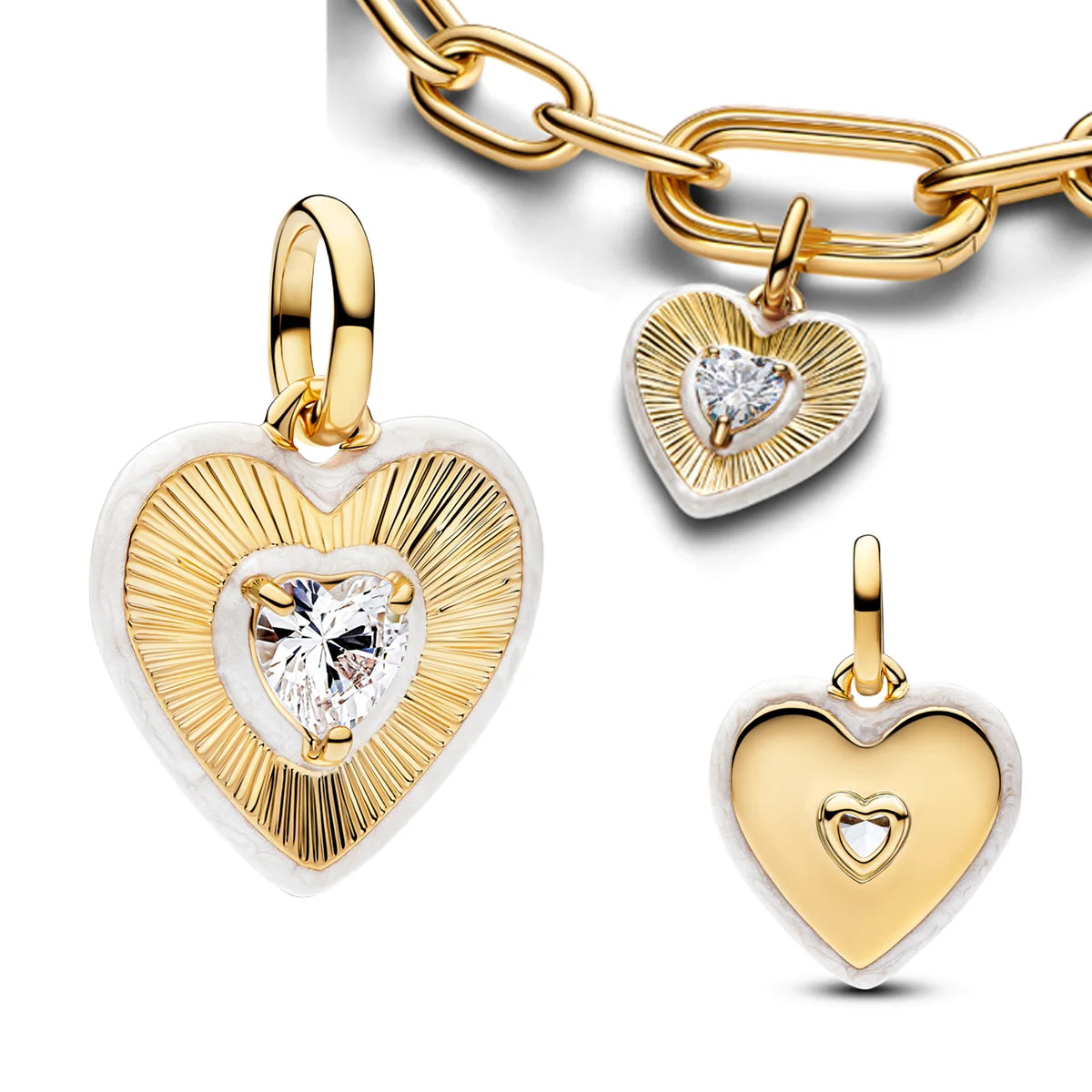 925 Silver Angel Wing Pink Gem Key Charm Pendant