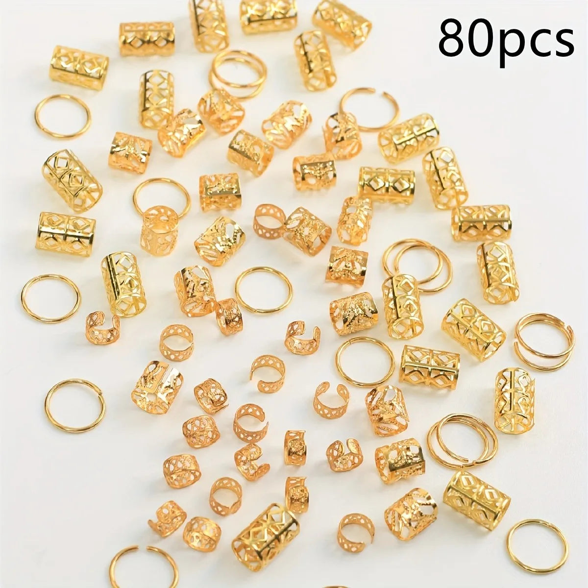 80pcs Hair Beads - Stylish Alloy Hair Accessories