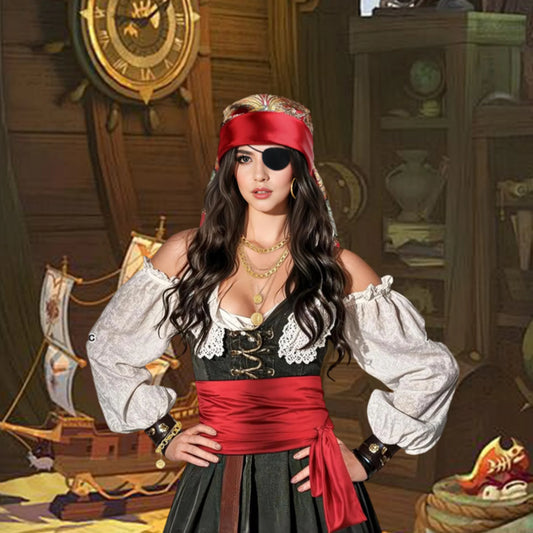 Pirate Costume Accessories Set for Adults/Complete 6 Piece