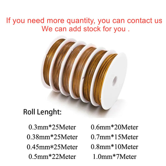 1 Roll/lots 0.3-1.0mm Resistant Stainless Wire Tiger Tail