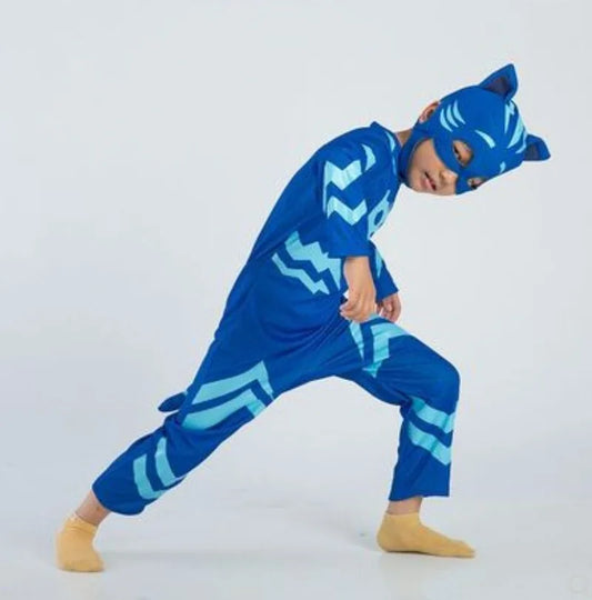 Blue Pajama Boys Girls Anime Hero Costume with Mask
