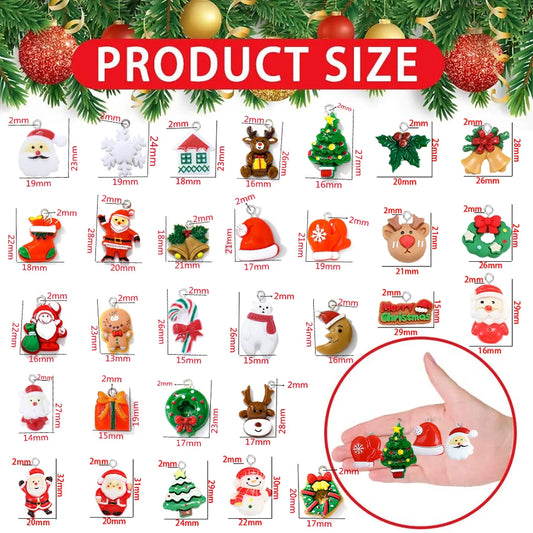 20/30pcs mini Christmas Keychains Christmas Tree Ornaments