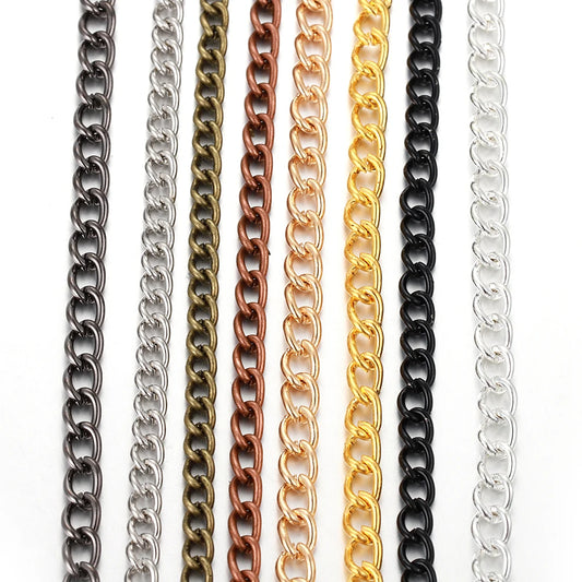 2 Meter Flat 2.5/3.5/4.5mm Extension Thin Chain Metal