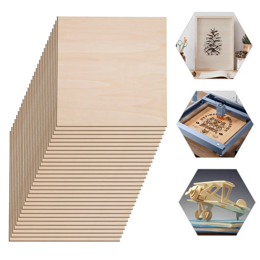 30Pcs Basswood Sheets 3mm Thick, 30x30cm/40x40cm