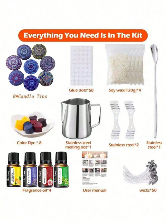 Candle Making Kit Include Wax Steel Pots
