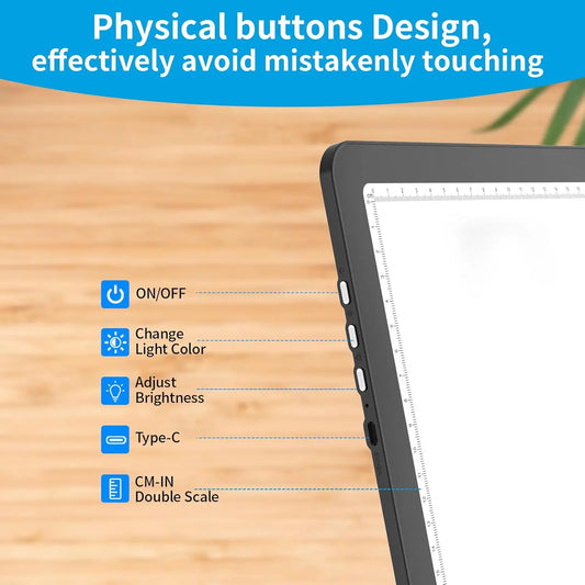 Super Bright A4 Light Pad with Side Button