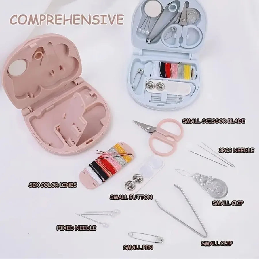 1-Sewing-Set, Portable Multifunctional Sewing Belt Storage Box