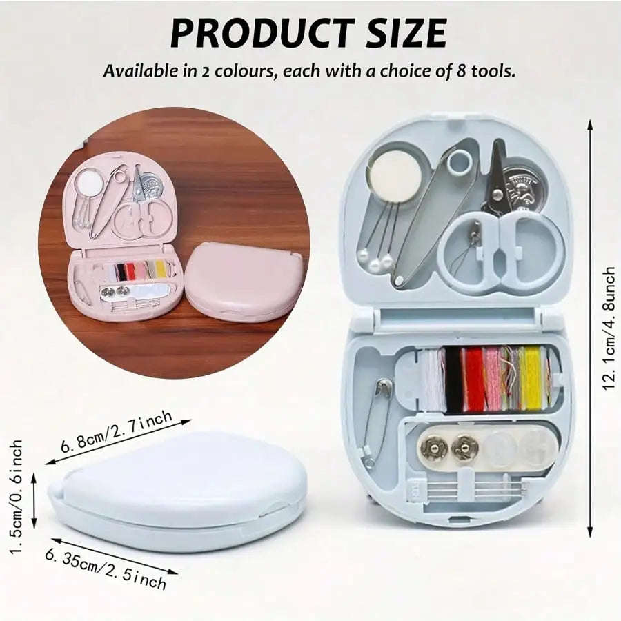 1-Sewing-Set, Portable Multifunctional Sewing Belt Storage Box