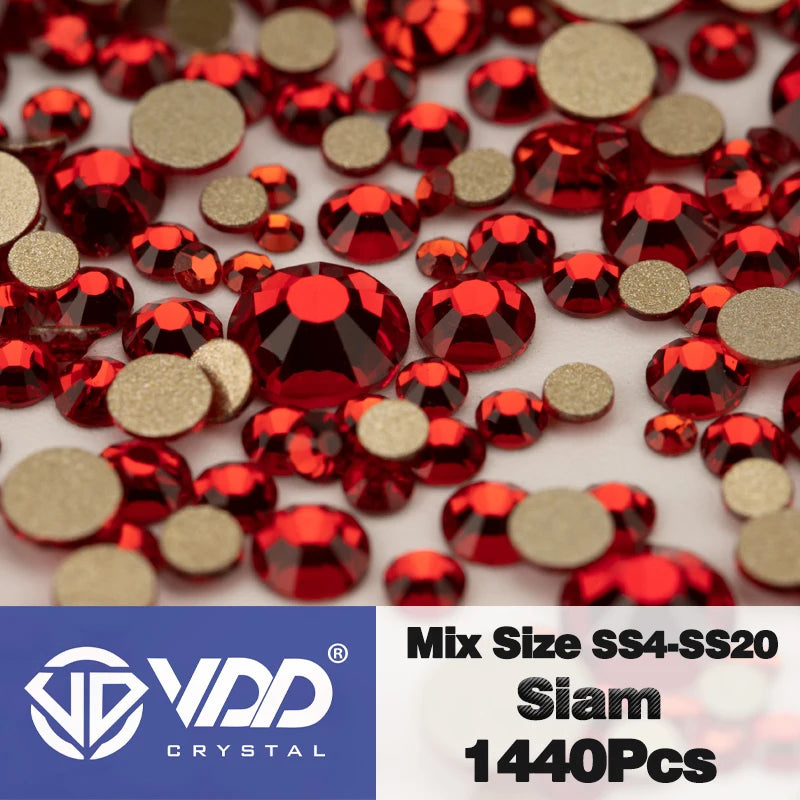 VDD SS4-SS20 Mix Size Clear Crystal FlatBack Rhinestones