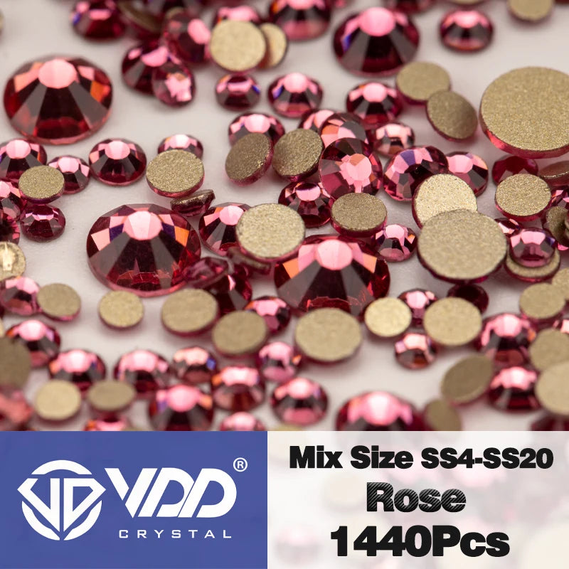 VDD SS4-SS20 Mix Size Clear Crystal FlatBack Rhinestones