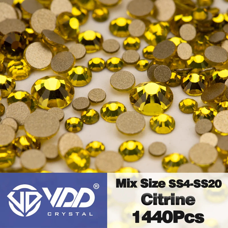 VDD SS4-SS20 Mix Size Clear Crystal FlatBack Rhinestones