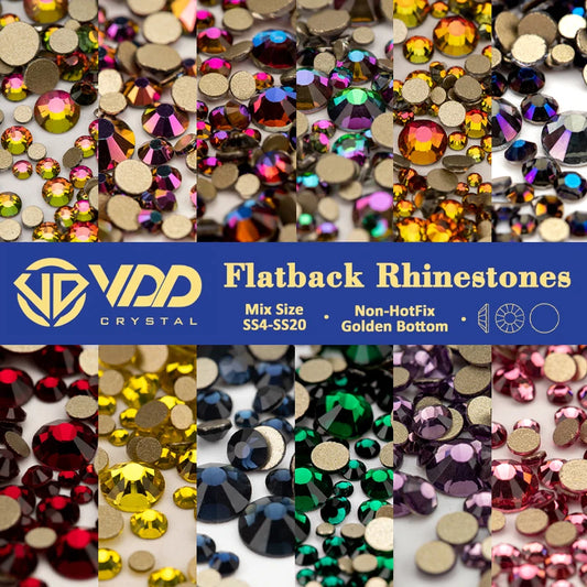 VDD SS4-SS20 Mix Size Clear Crystal FlatBack Rhinestones