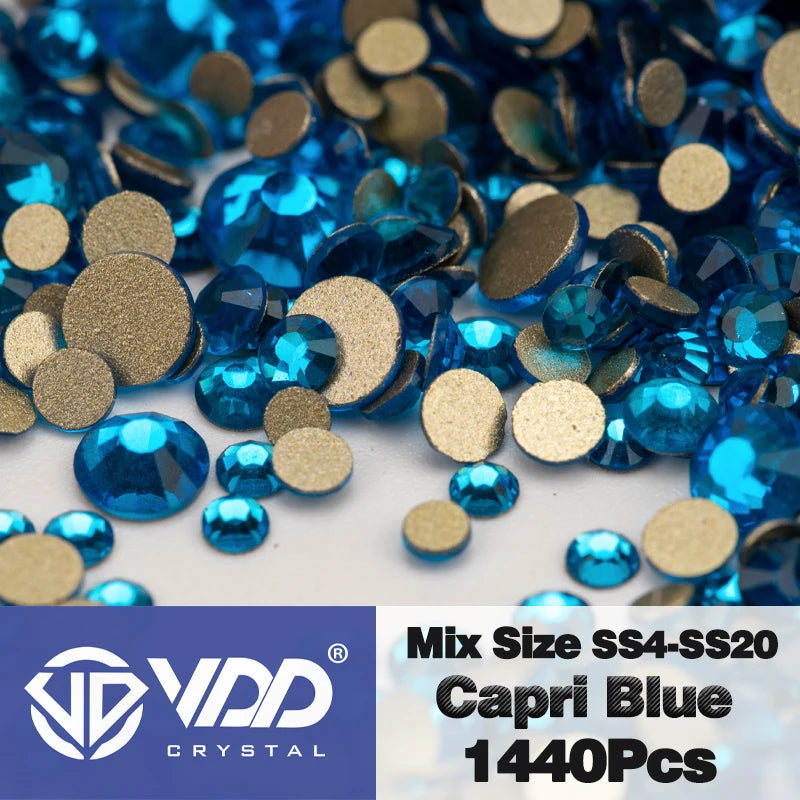 VDD SS4-SS20 Mix Size Clear Crystal FlatBack Rhinestones