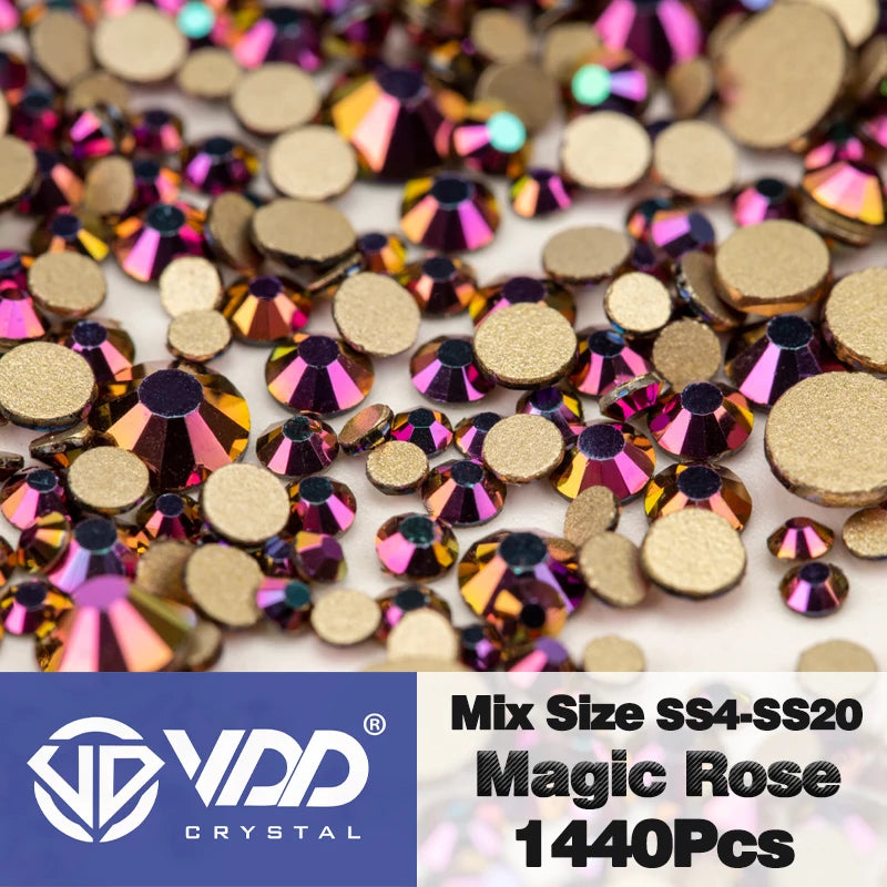 VDD SS4-SS20 Mix Size Clear Crystal FlatBack Rhinestones