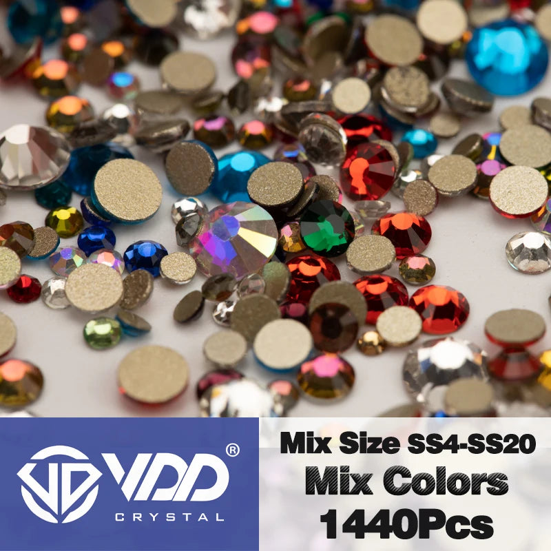 VDD SS4-SS20 Mix Size Clear Crystal FlatBack Rhinestones