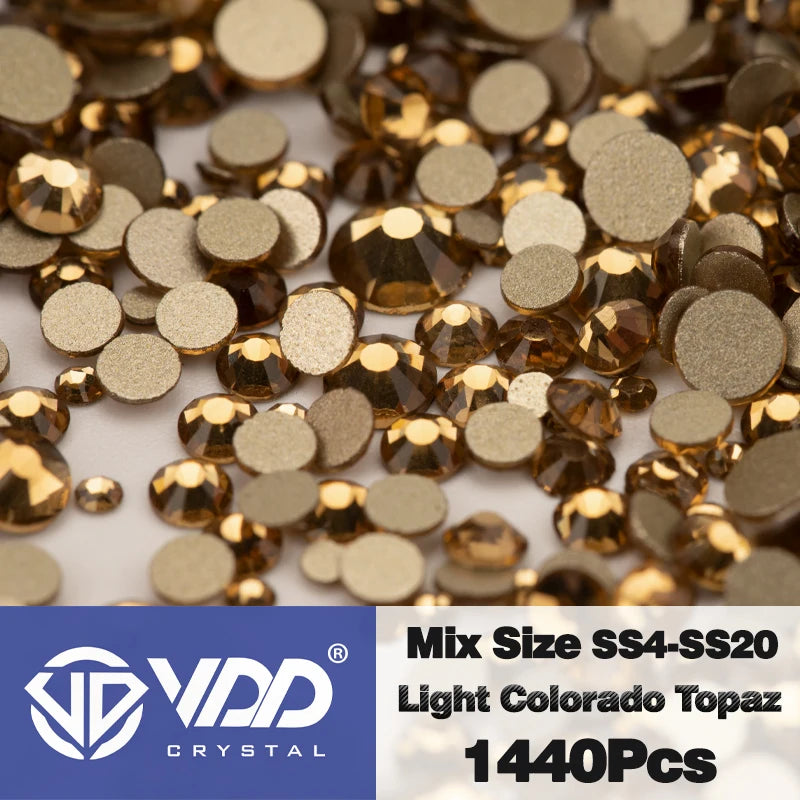 VDD SS4-SS20 Mix Size Clear Crystal FlatBack Rhinestones