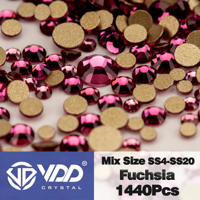VDD SS4-SS20 Mix Size Clear Crystal FlatBack Rhinestones