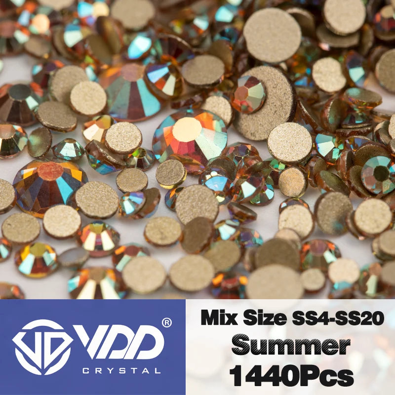 VDD SS4-SS20 Mix Size Clear Crystal FlatBack Rhinestones