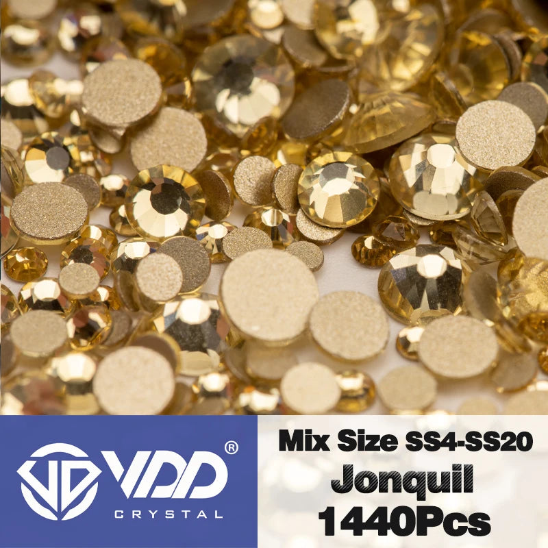 VDD SS4-SS20 Mix Size Clear Crystal FlatBack Rhinestones