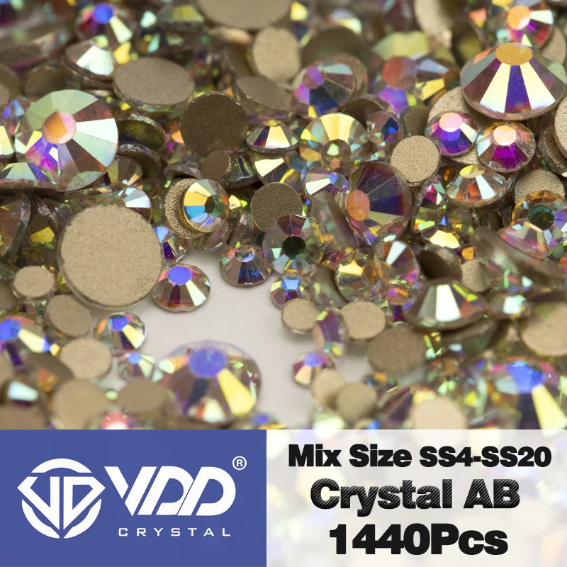VDD SS4-SS20 Mix Size Clear Crystal FlatBack Rhinestones