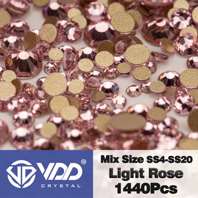 VDD SS4-SS20 Mix Size Clear Crystal FlatBack Rhinestones