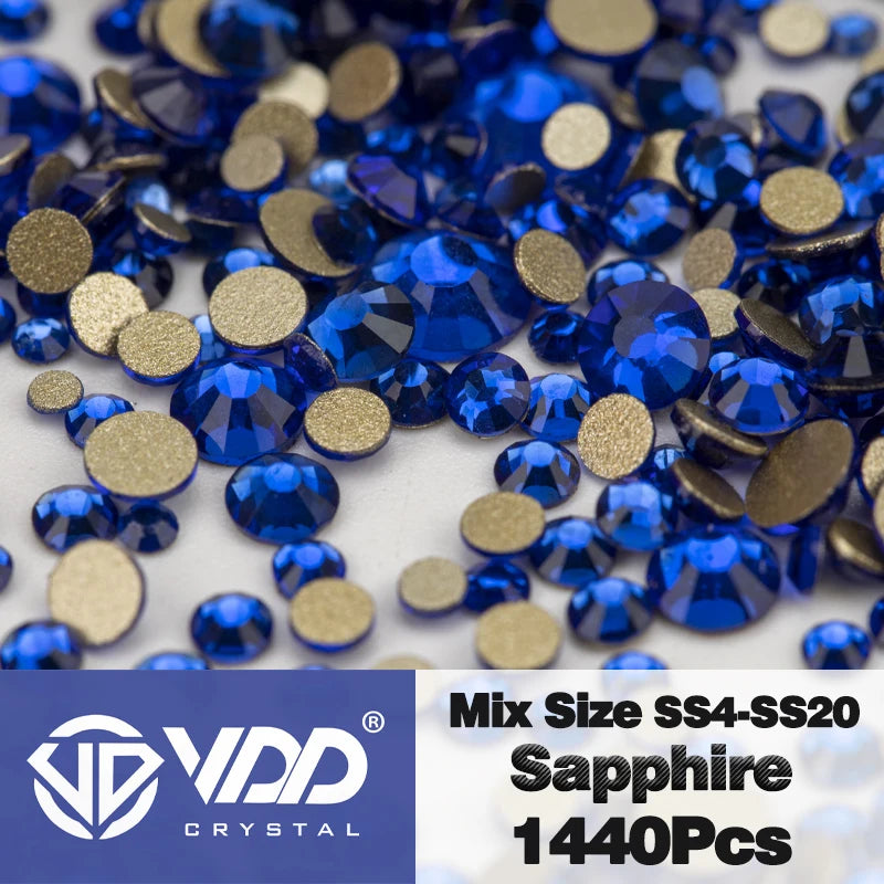 VDD SS4-SS20 Mix Size Clear Crystal FlatBack Rhinestones