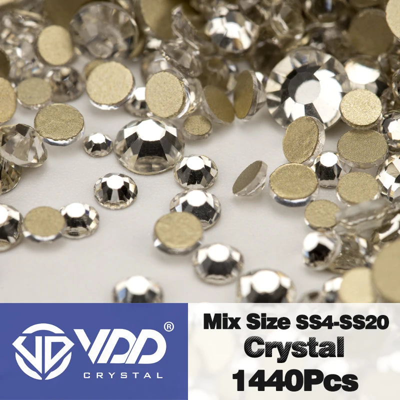 VDD SS4-SS20 Mix Size Clear Crystal FlatBack Rhinestones