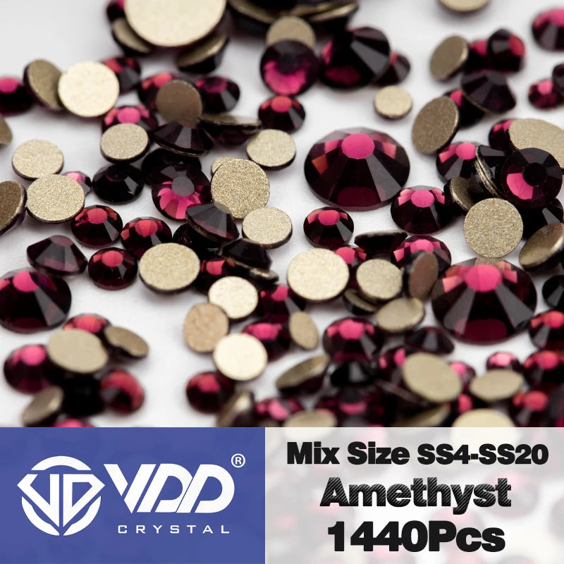 VDD SS4-SS20 Mix Size Clear Crystal FlatBack Rhinestones