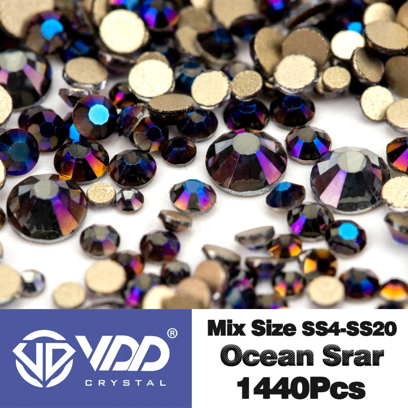 VDD SS4-SS20 Mix Size Clear Crystal FlatBack Rhinestones