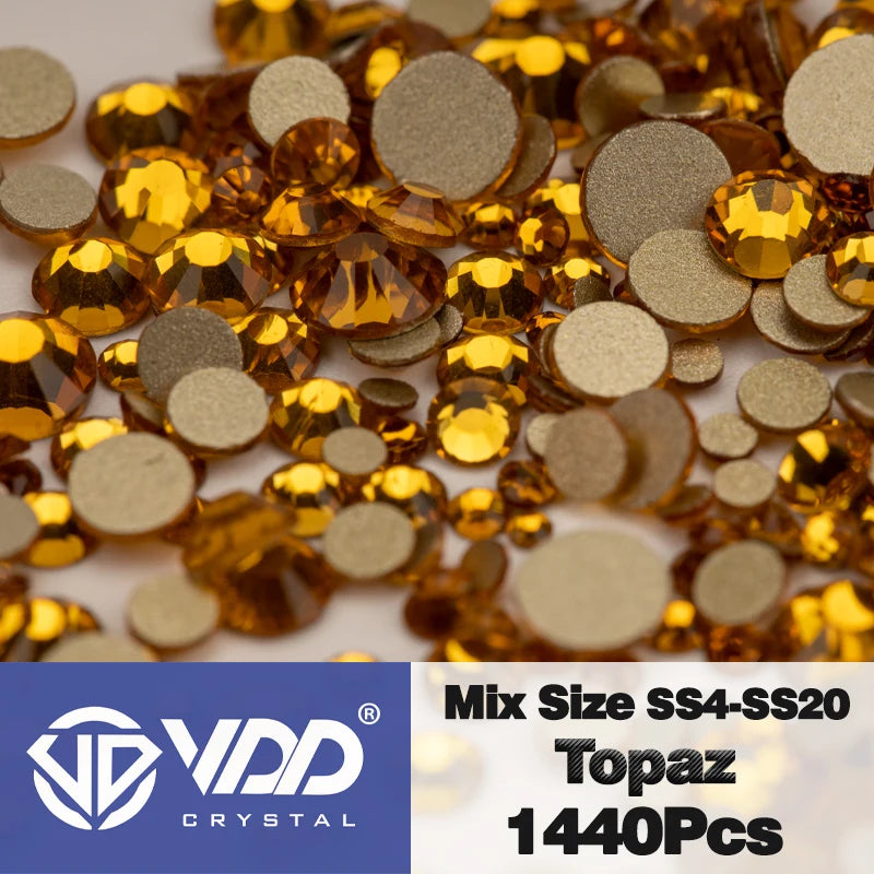 VDD SS4-SS20 Mix Size Clear Crystal FlatBack Rhinestones