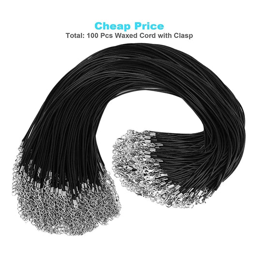 A21I-100Pcs Necklace Cord With Clasps,Necklace Cords For Pendants,18Inch Bulk Necklace Chains For Jewelry Making Supplies