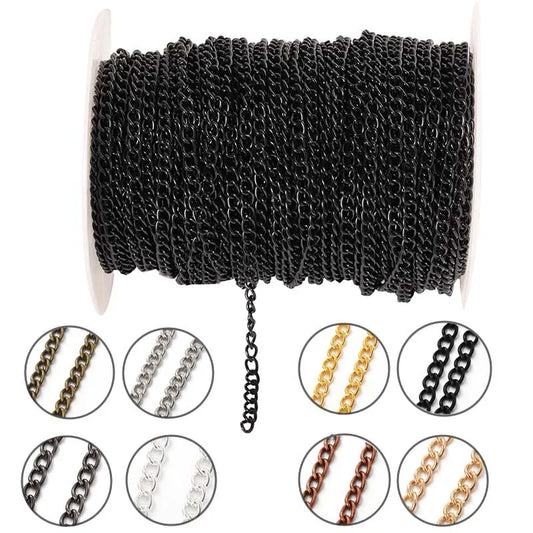 2 Meter Flat 2.5/3.5/4.5mm Extension Thin Chain Metal