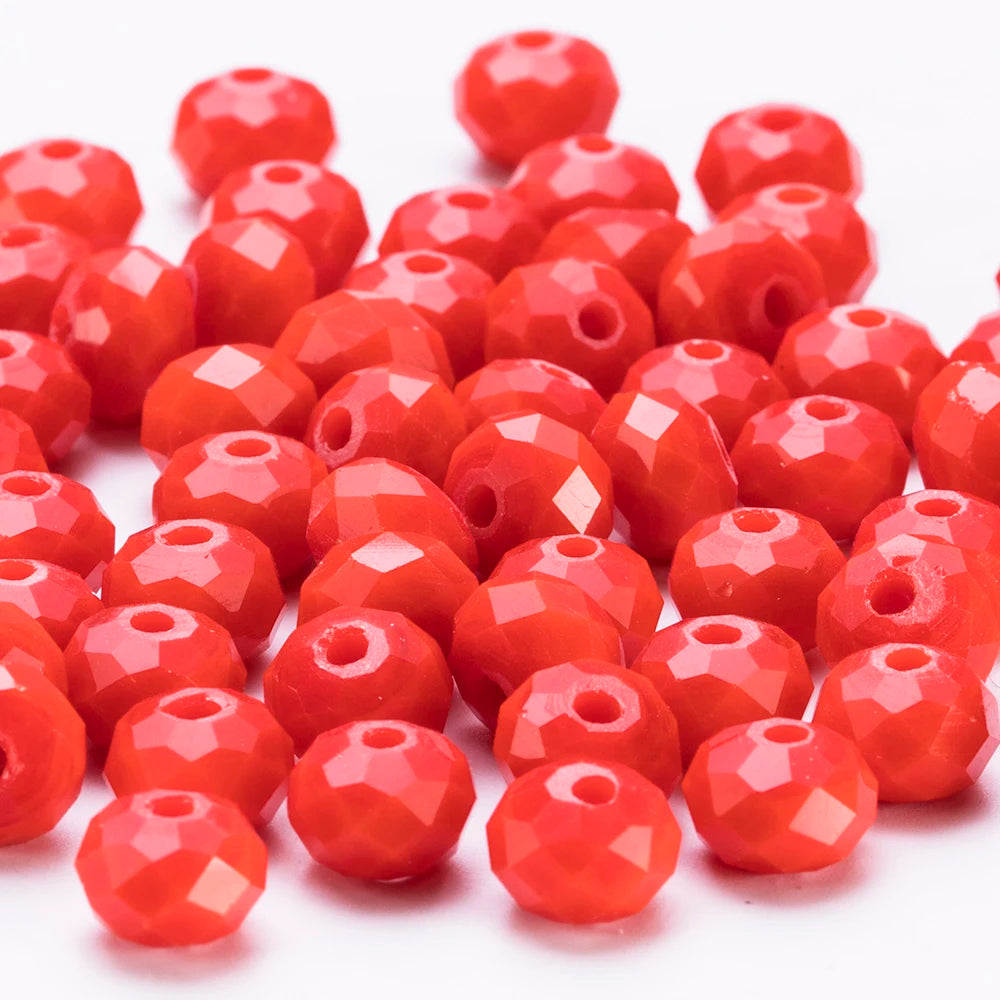 4 6 8 10mm Czech Rondelle Crystal Beads Faceted Glass Beads