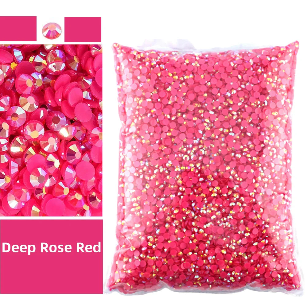 Bulk 2-6mm Jelly AB-Resin Rhinestones Flat Back Crystals