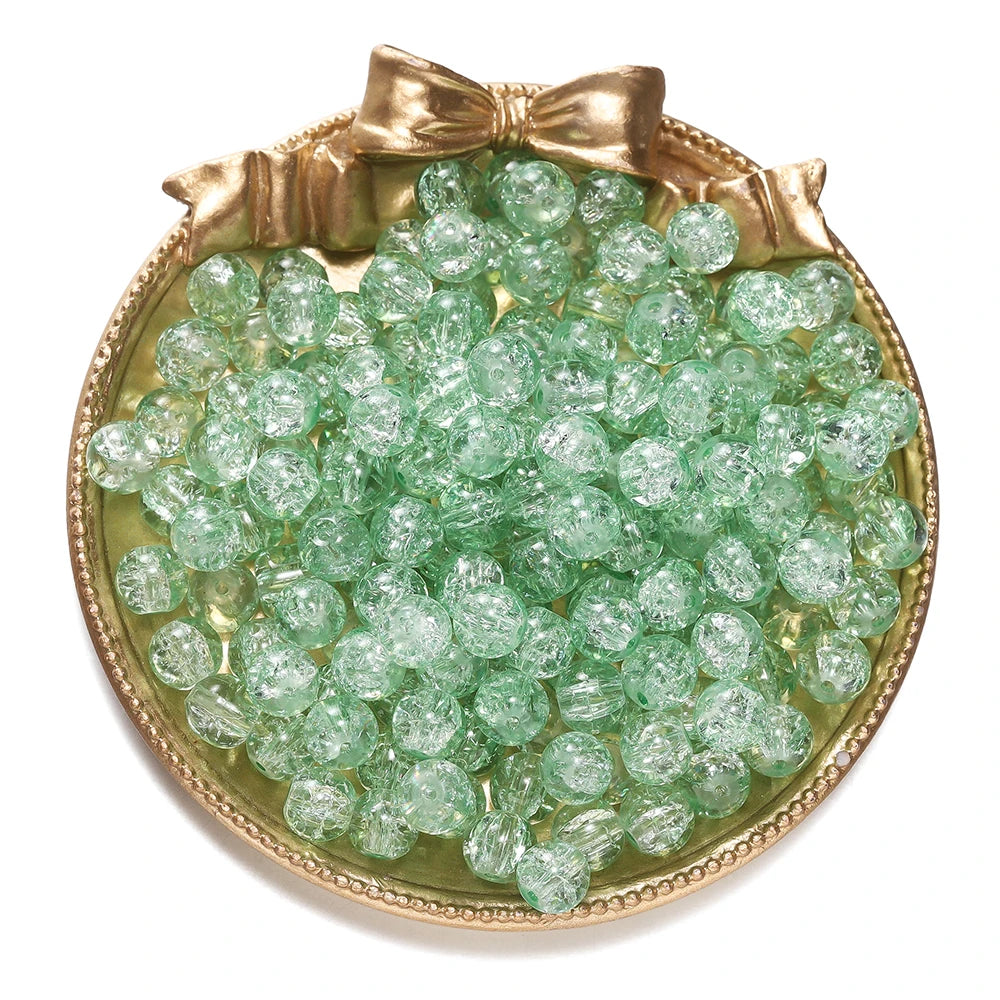 50/100pcs 8mm Glass Crackle Beads Loose Spacer Beads