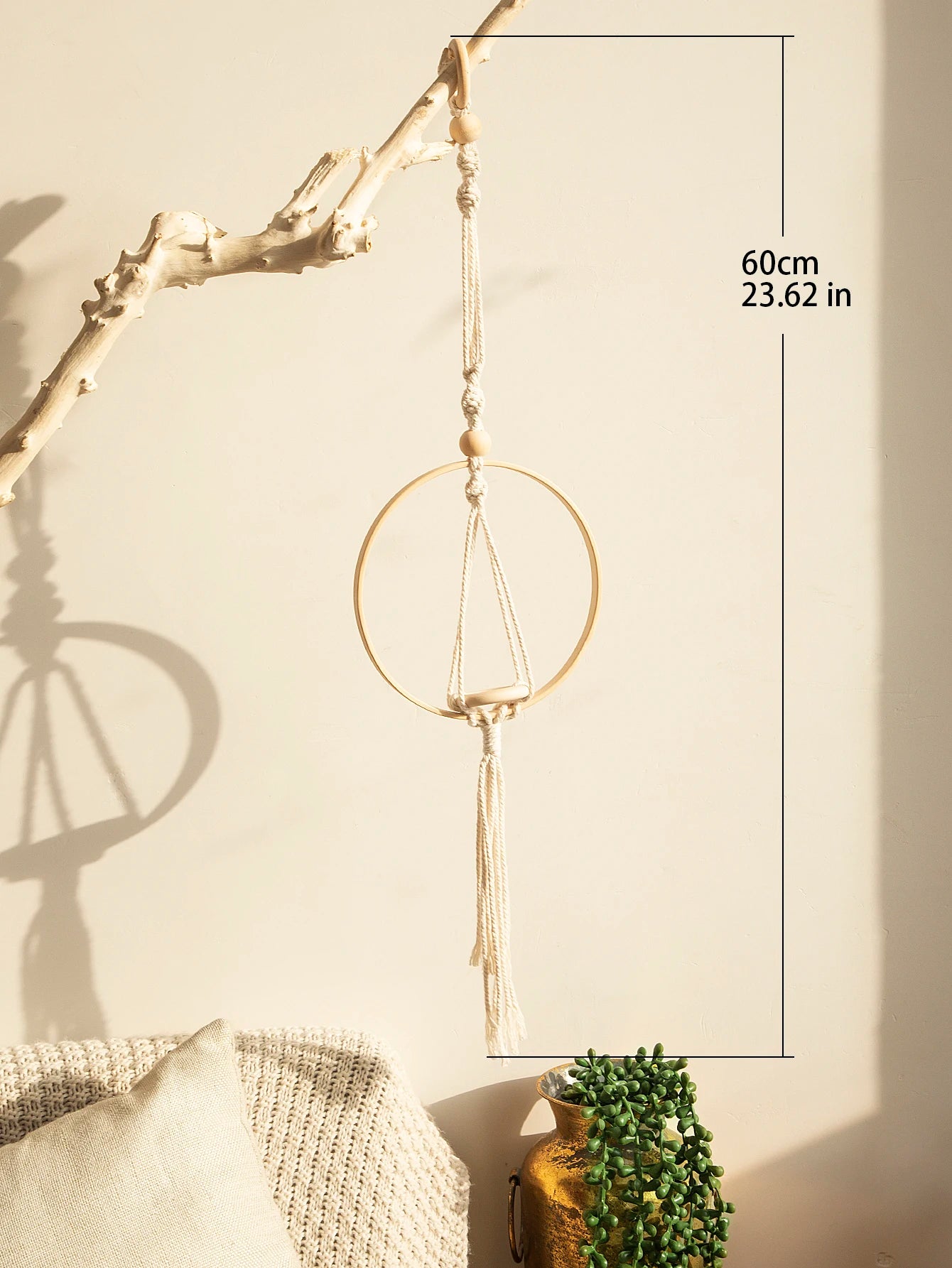 Macrame Air Hanging Planter Flower Pots Boho Home Decor Rope Plant Holder Woven Basket Balcony Garden Bedroom Decorative Gift