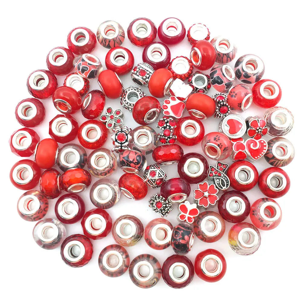 40pcs Various European-style Beads Large-hole Crystal