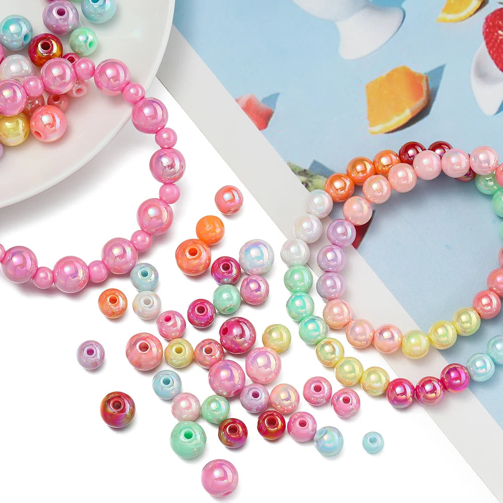 50/100pcs 6/8/10mm Acrylic Beads Spacer Beads