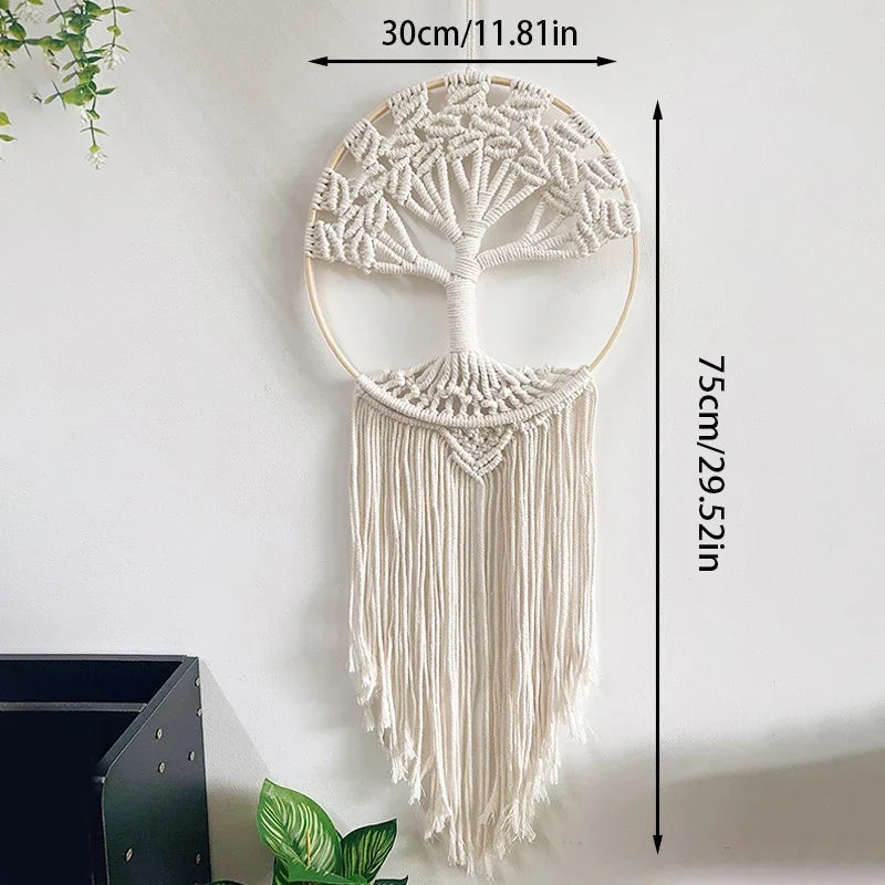 Tree of Life Macrame Wall Hanging Handmade Woven Boho